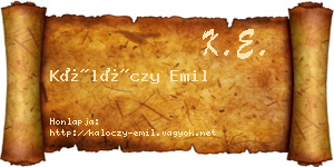 Kálóczy Emil névjegykártya