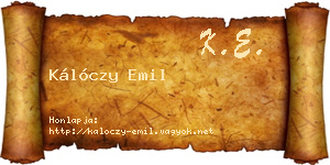 Kálóczy Emil névjegykártya