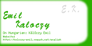 emil kaloczy business card