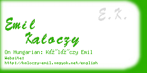 emil kaloczy business card